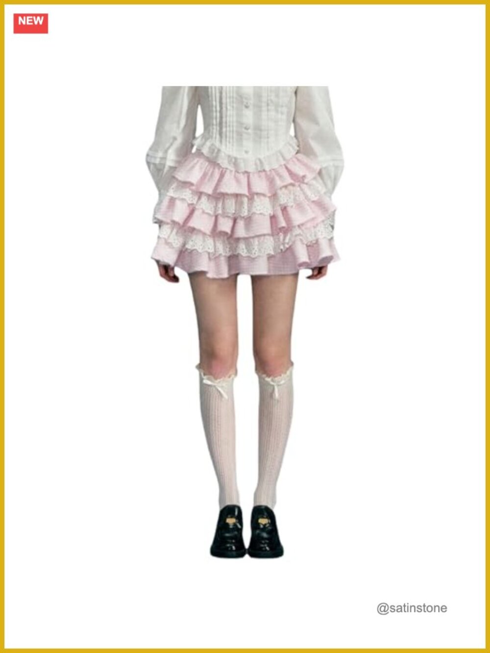 Lolita Kawaii Ruffle Layered Mini Skirt High Waist Y2K Pleated Tiered Skirt